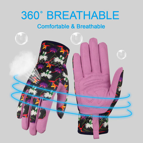Bamllum gloves back breathable fabric keeps hands dry during weeding