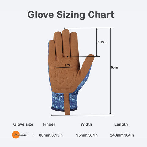 Bamllum Leather Gardening Gloves Women blue all-purpose use for weeding and planting.