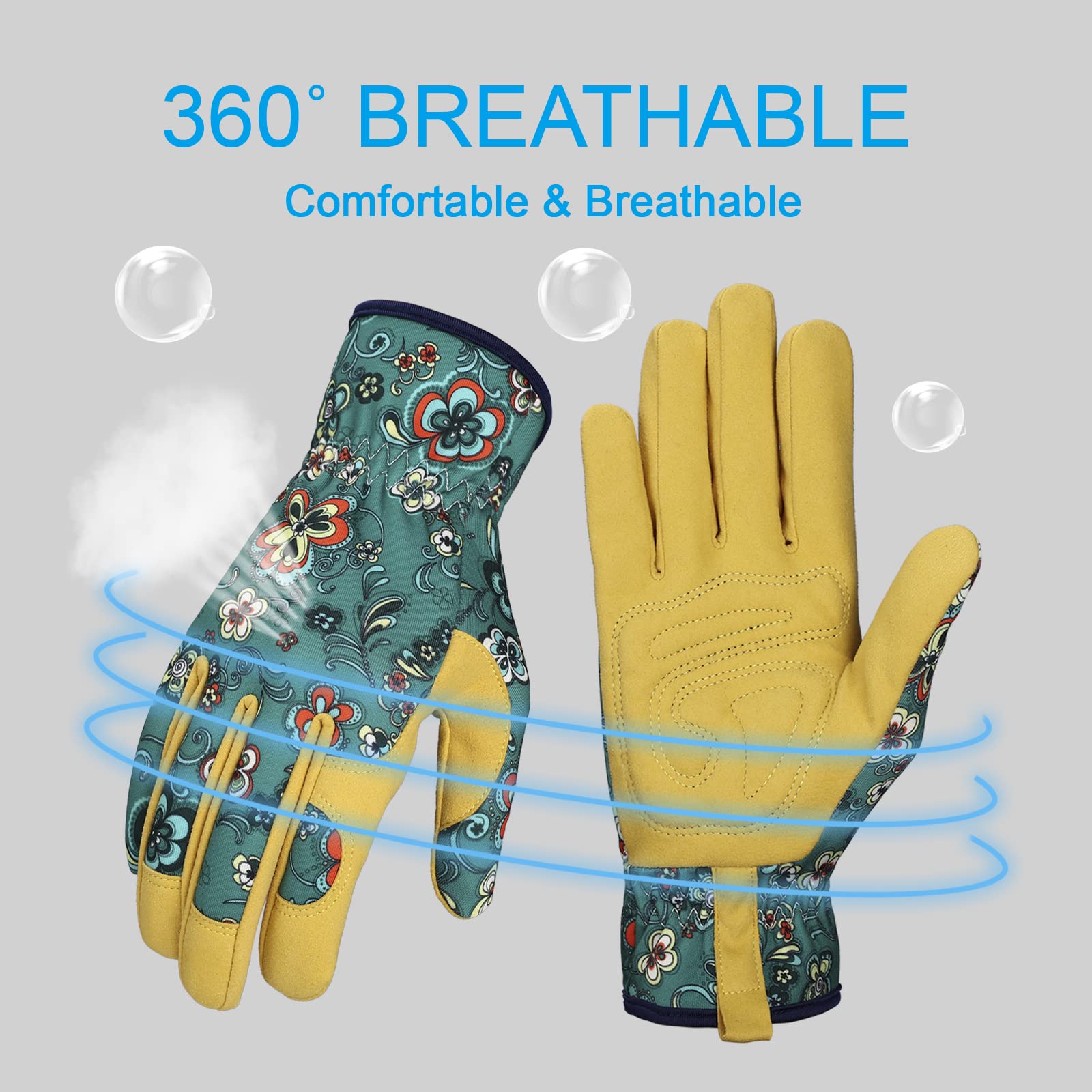 Bamllum leather gloves with breathable back panel for cooling comfort.