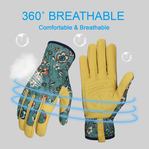 Bamllum leather gloves with breathable back panel for cooling comfort.