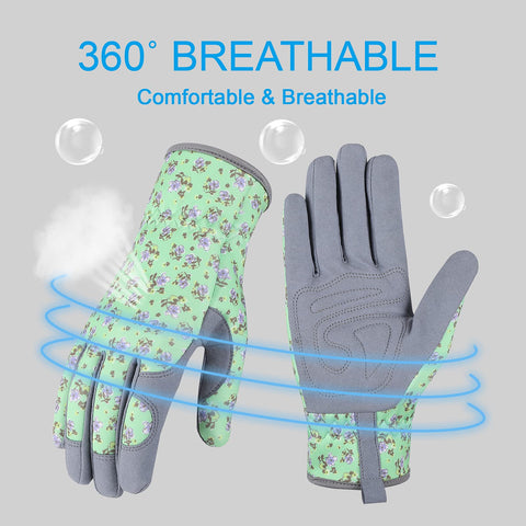 Bamllum glove back is breathable, keeping hands dry while weeding or pruning.