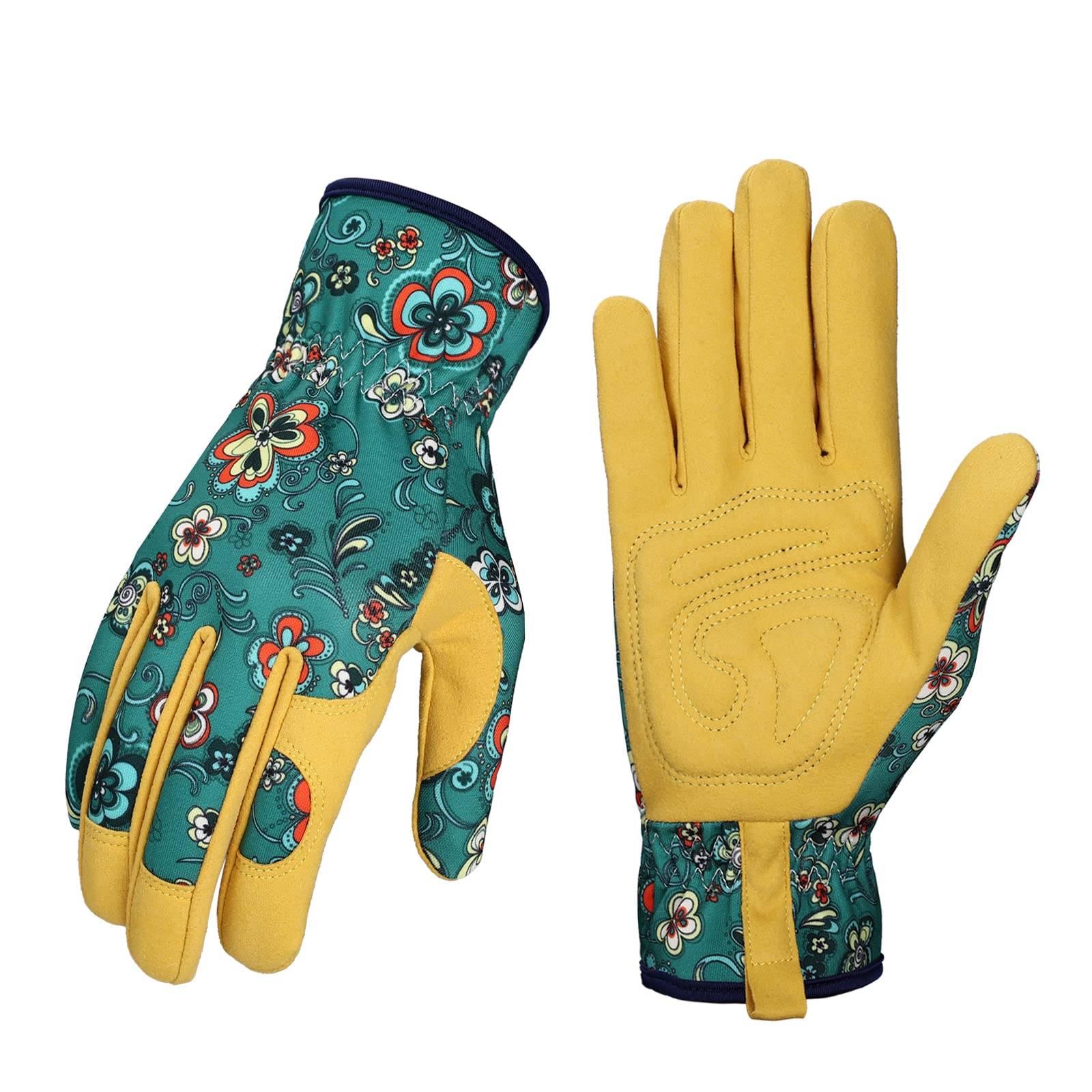 Bamllum women's leather gardening gloves—palm grip for precise tool handling.