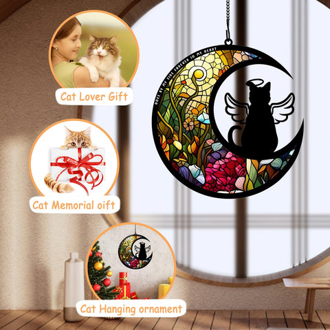 BamLue hanging ornament with chain works in windows or shelves