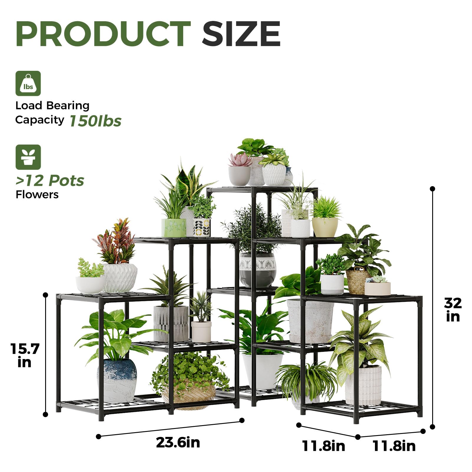 Bamworld 11-pot capacity plant stand keeps pots organized and accessible