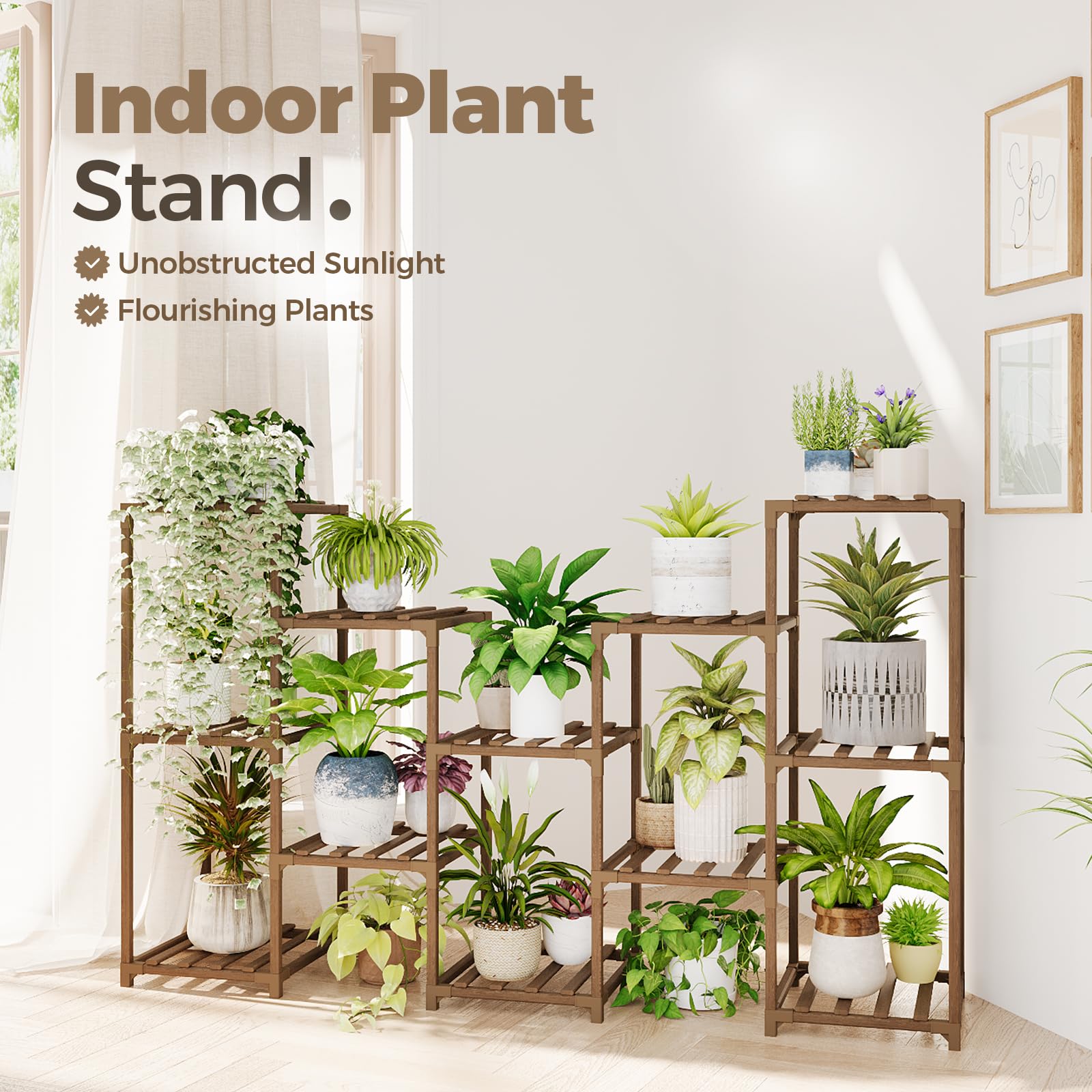 Bamworld 12-tier plant rack ideal for patio and balcony