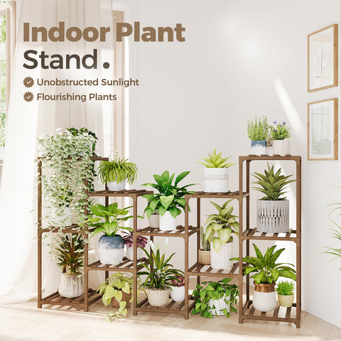 Bamworld 12-tier plant rack ideal for patio and balcony