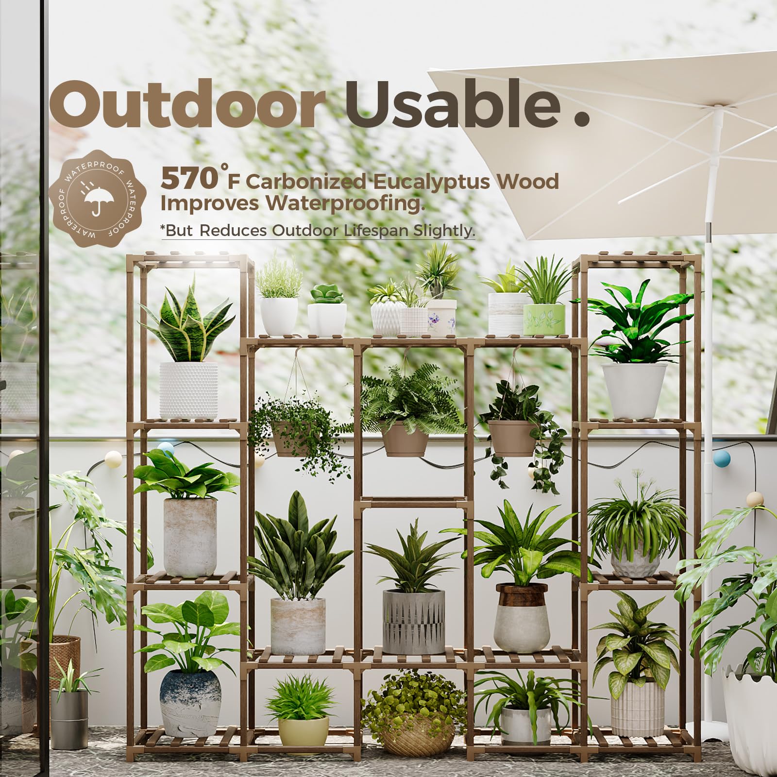 Bamworld 15-pot rack layout frees space for hanging plants