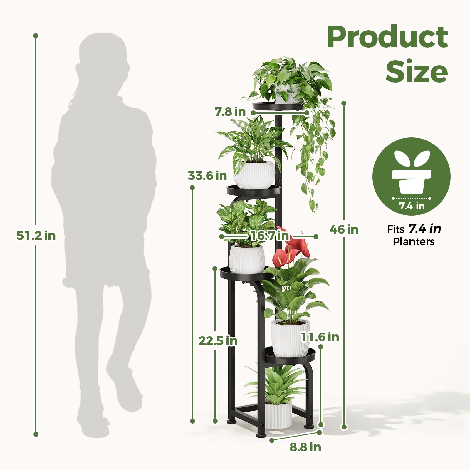 Bamworld four-tier spiral-structure display for optimal light on several plants