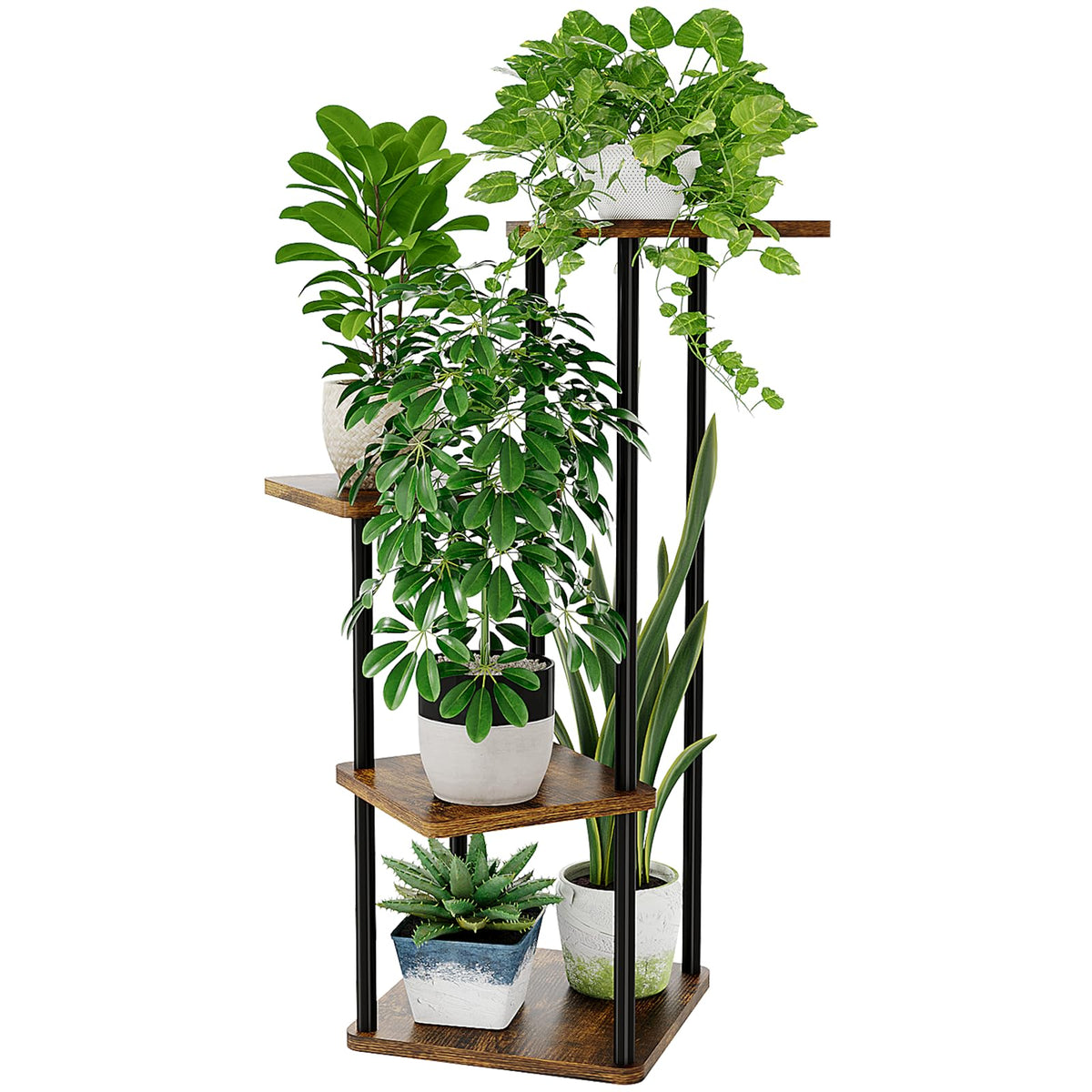 Bamworld 4-tier plant stand corner display elevating indoor greenery.