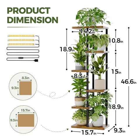 Bamworld 6-tier plant stand organizing multiple plants in small spaces
