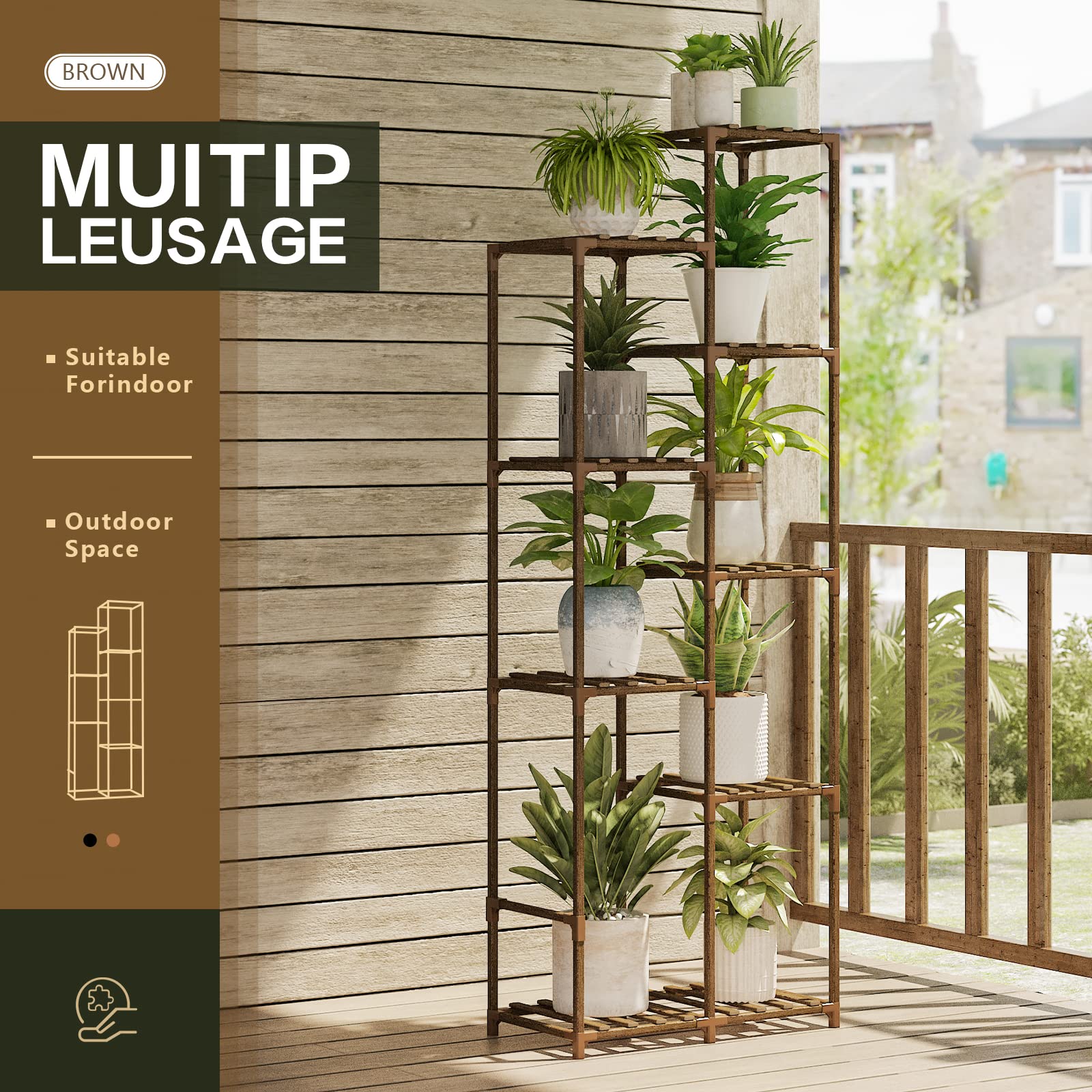 Bamworld carbonized eucalyptus wood stand emphasizes waterproofing and outdoor longevity