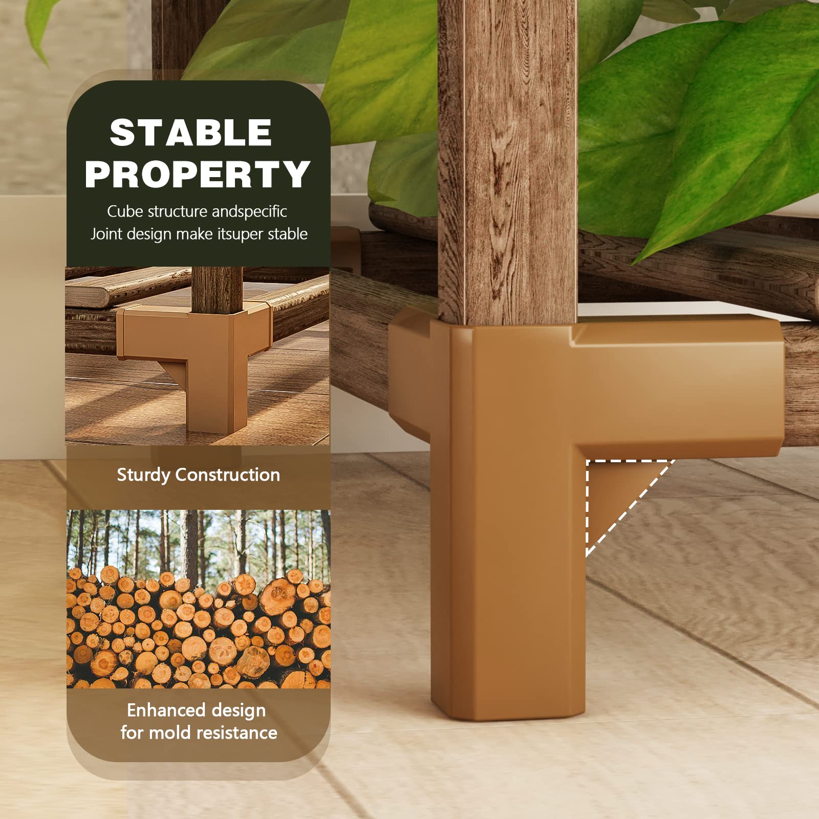 Bamworld 62-inch plant stand highlights triangular stability for durable DIY setup