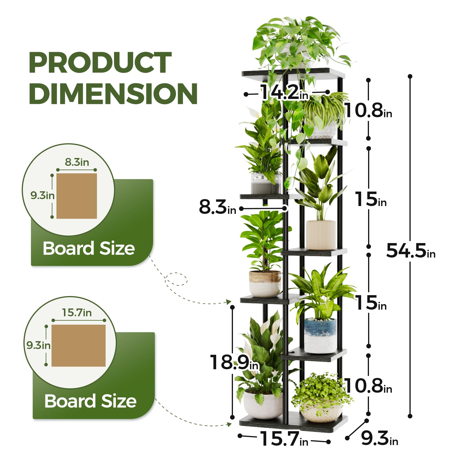 Bamworld 7-tier rack offers sturdy metal design for durability.