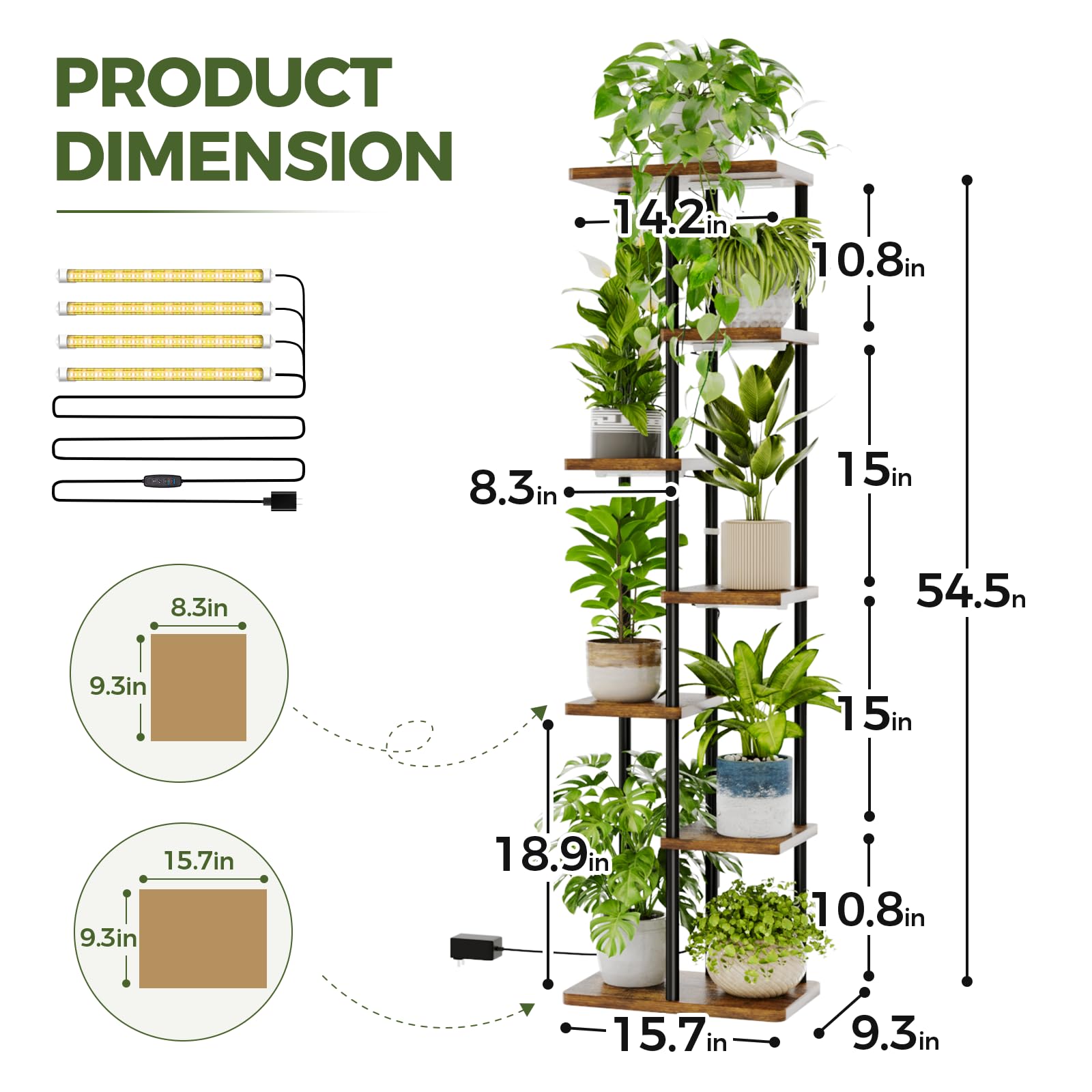Bamworld acacia wood shelves provide sturdy, stylish plant display
