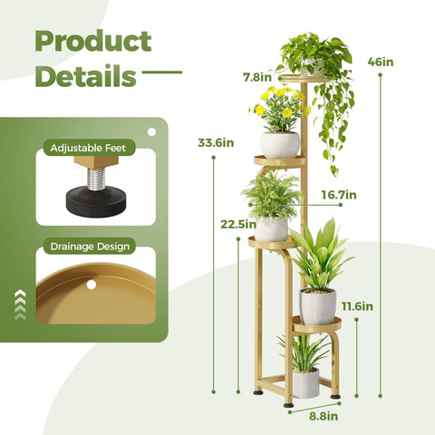Bamworld adjustable feet keep the stand level on uneven floors.