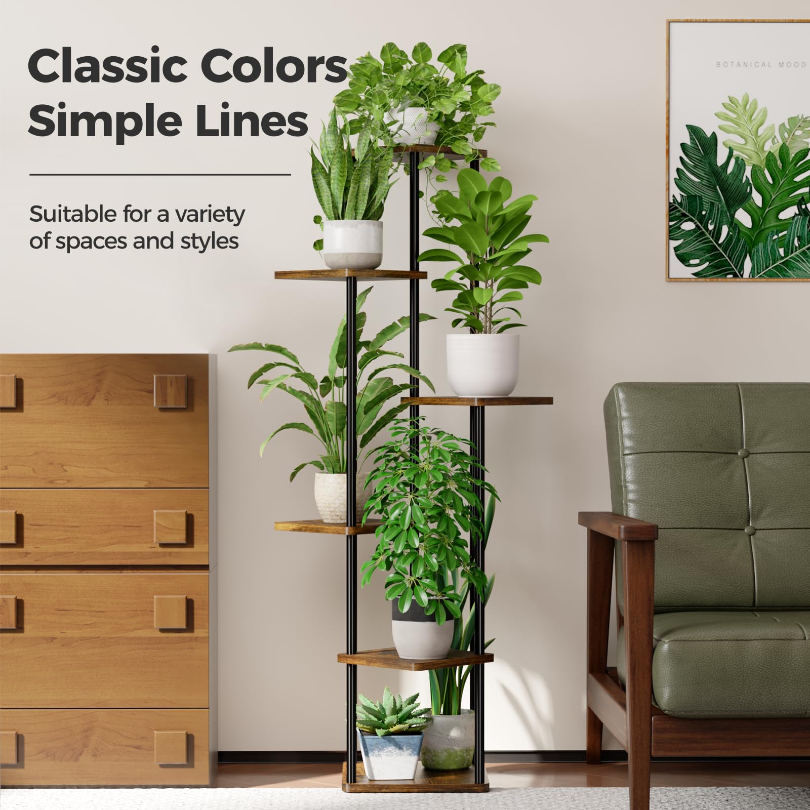 Bamworld assembly-ready plant stand shown in a living room setup