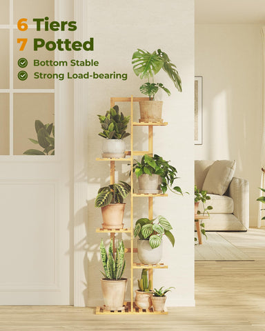 Bamworld 6-tier rack on balcony adds vertical greenery and airflow