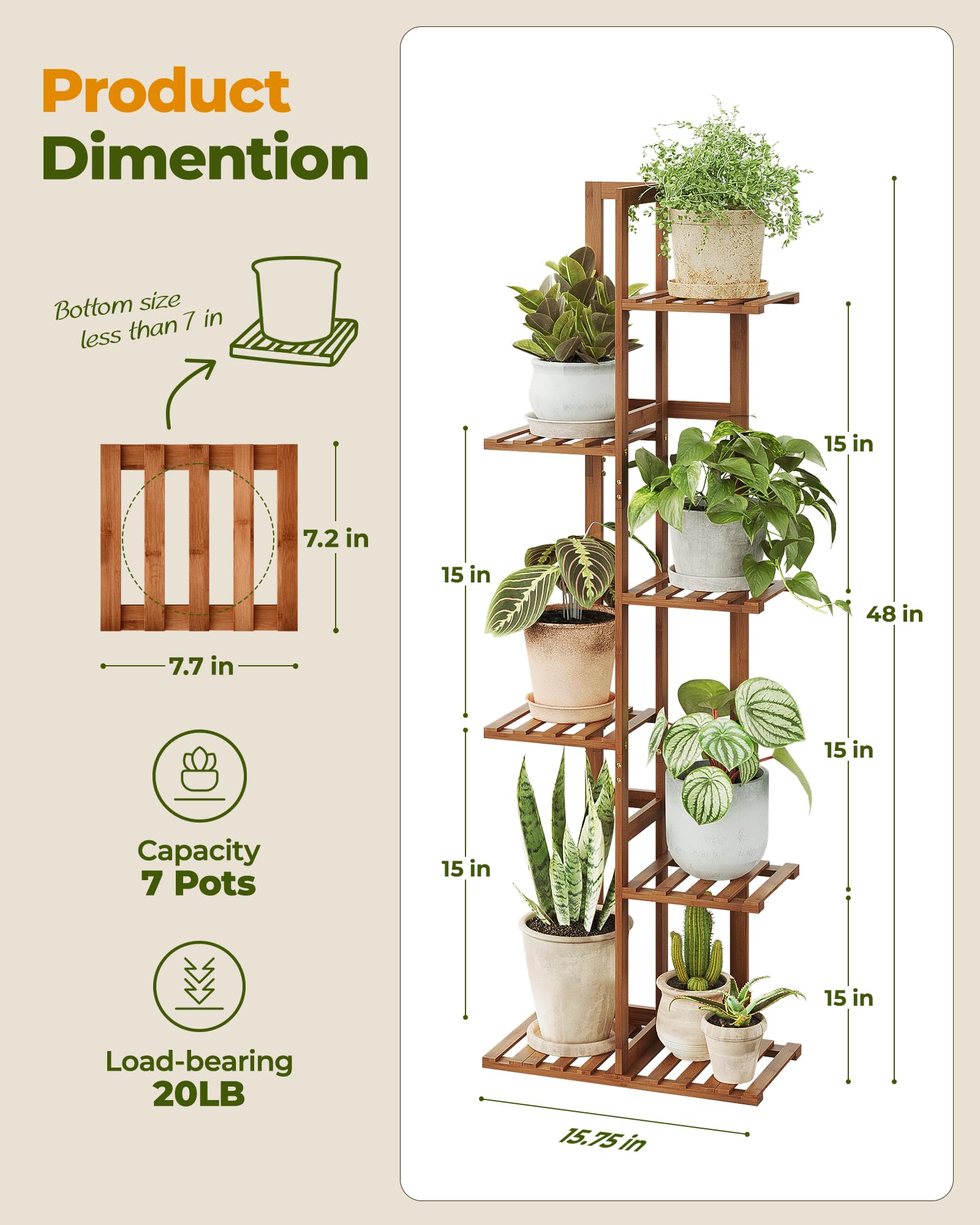 Bamworld bamboo plant stand on balcony demonstrates weather-friendly, humidity-tolerant display.
