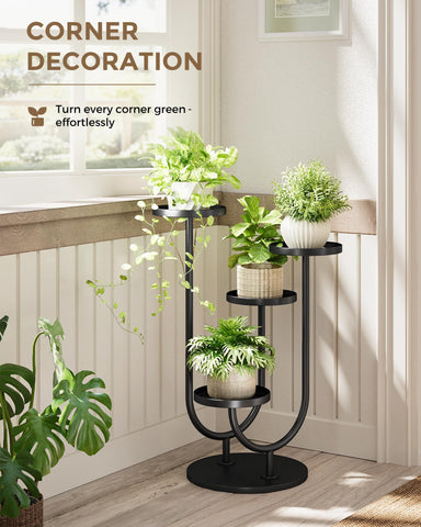 Bamworld black plant display elevating interior aesthetics and organizing tall plants