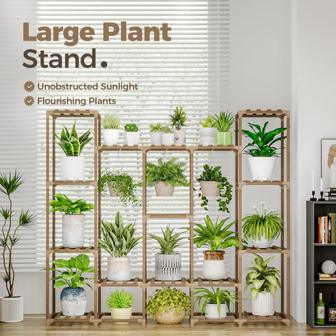 Bamworld carbonized eucalyptus wood stand emphasizes durability and weather resistance
