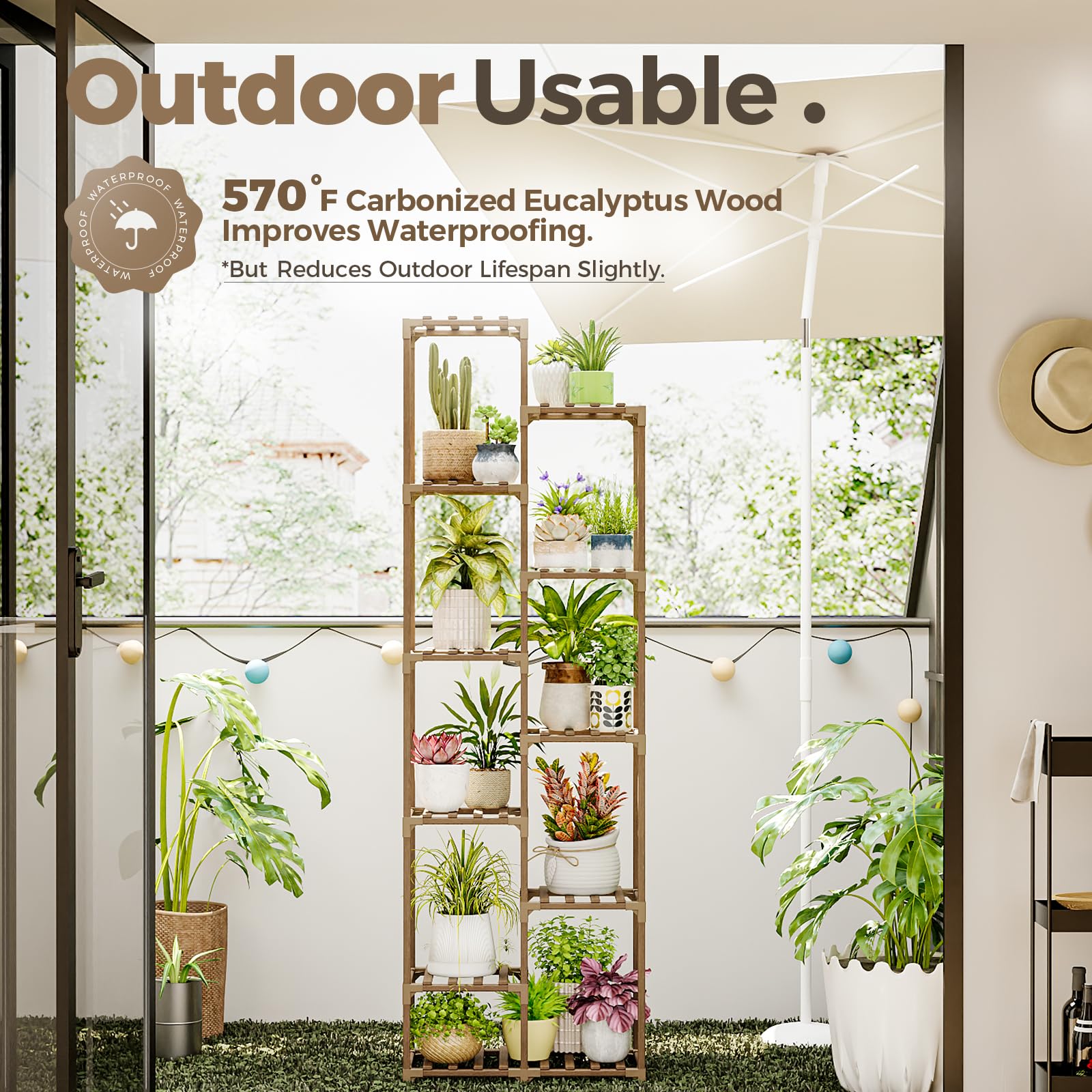 Bamworld carbonized wood stand delivers moisture and heat resistance.