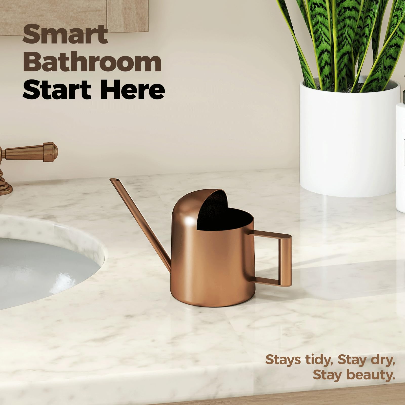 Compact design fits desks and windowsills while adding decor