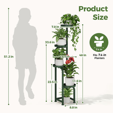 Bamworld Corner Plant Stand's drainage trays promote healthy drainage on patios and balconies.