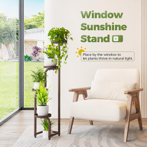 Bamworld corner plant stand outdoor garden use with durable base