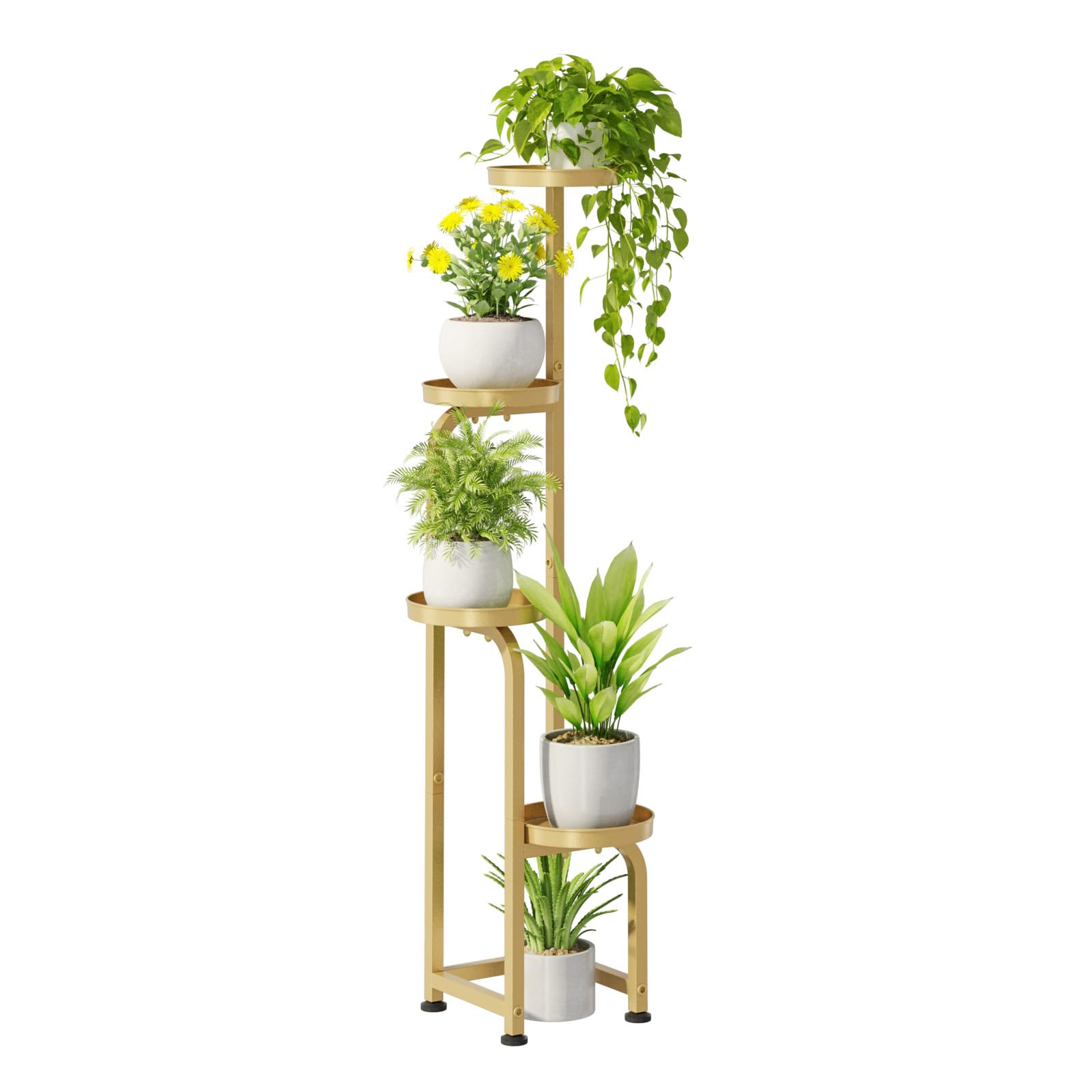 Bamworld corner plant stand tall design fits tight spaces while displaying multiple plants.