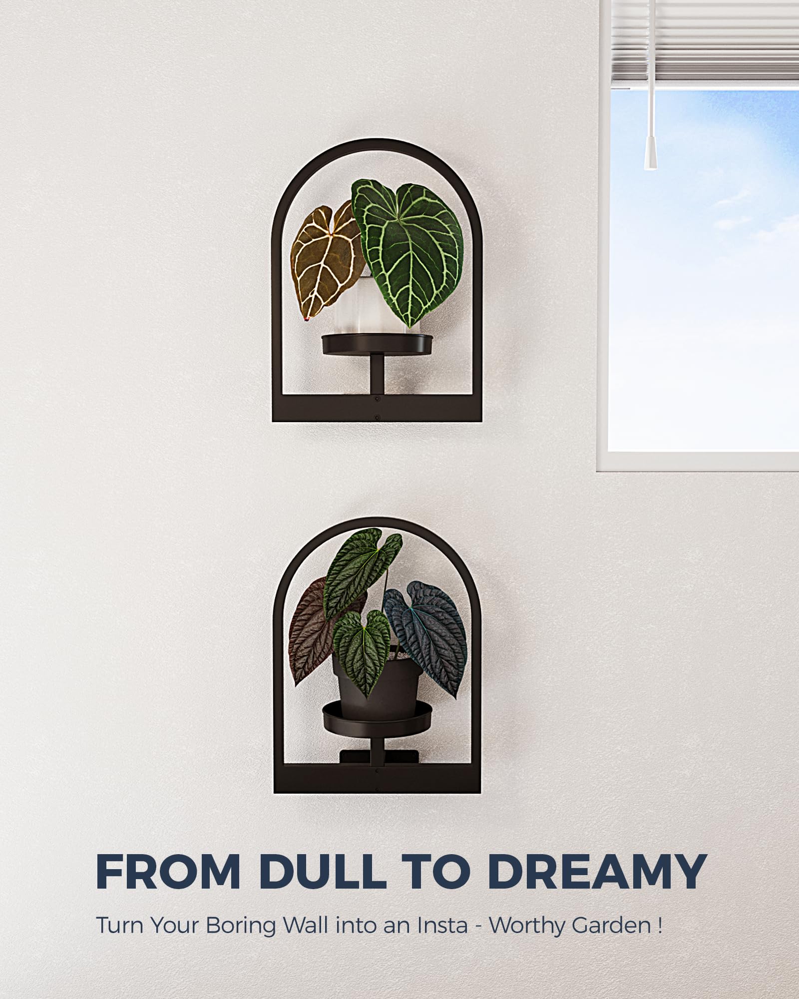 Bamworld customizable plant display lets you switch plants with seasons.
