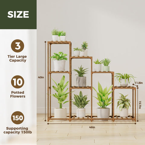 Bamworld plant stand dimensions 40 by 46 by 11.8 inches for placement options.
