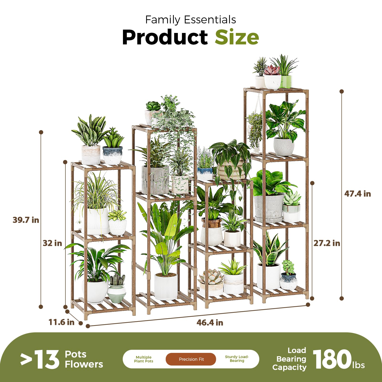 Bamworld diy-friendly plant shelf triangular-stability design enables easy assembly