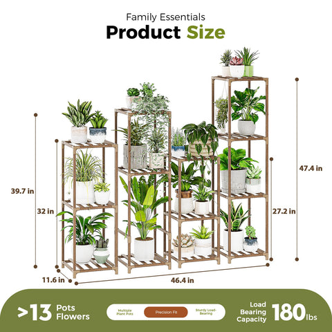 Bamworld diy-friendly plant shelf triangular-stability design enables easy assembly