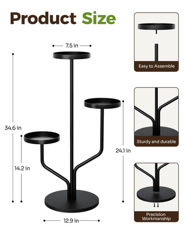 Bamworld easy-assembly iron plant stand saves time during setup.