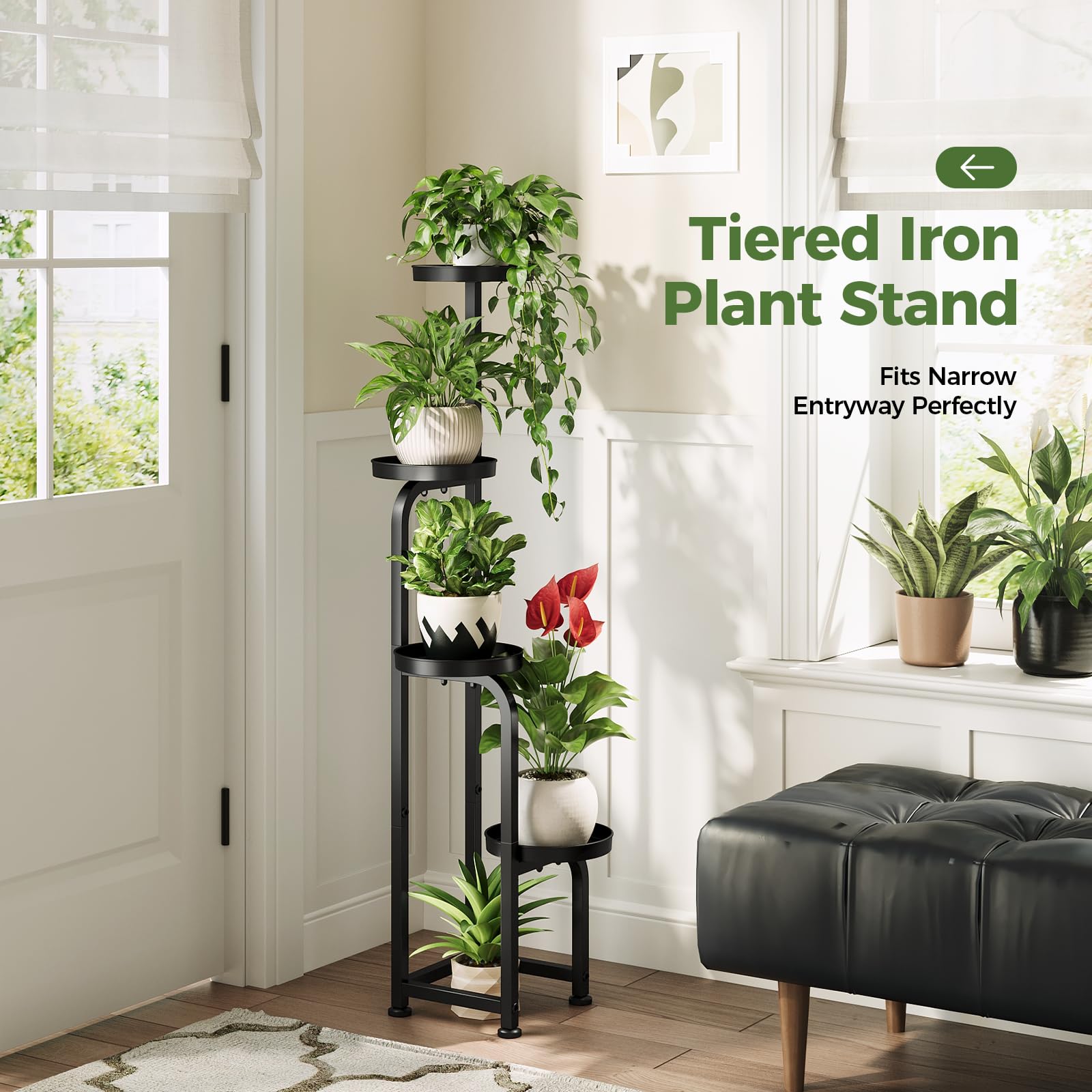 Bamworld easy-assembly metal plant stand for quick setup