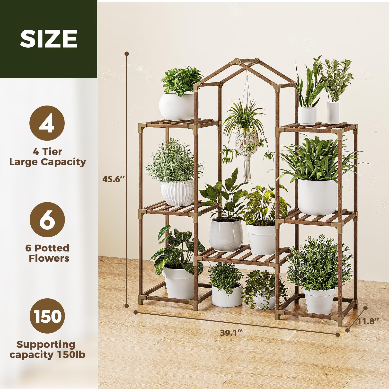 Bamworld easy-assembly plant stand simplifies setup for quick enjoyment.
