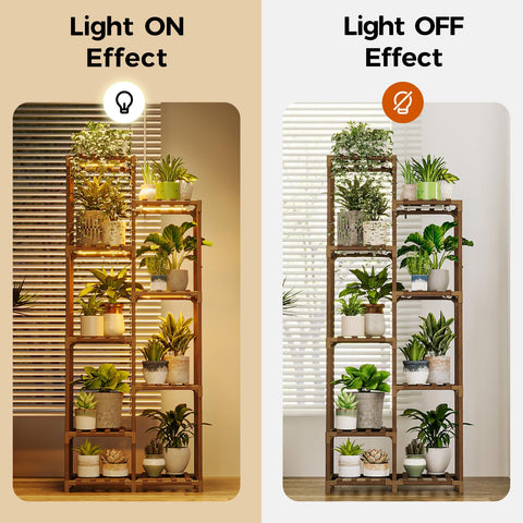 Bamworld screw-free, easy-install plant stand with triangular stability.