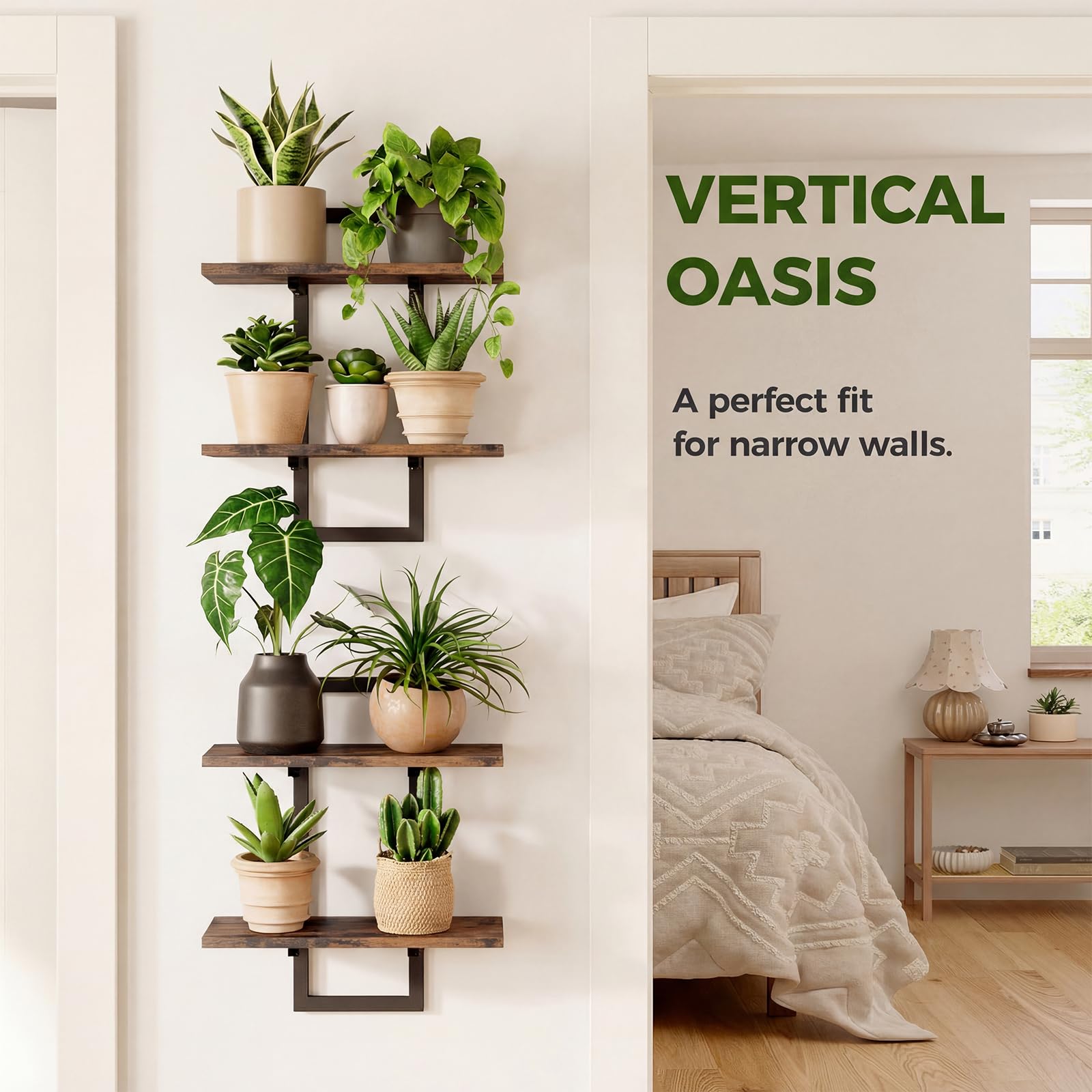 bamworld bathroom or bedroom plant display stays organized and stylish.