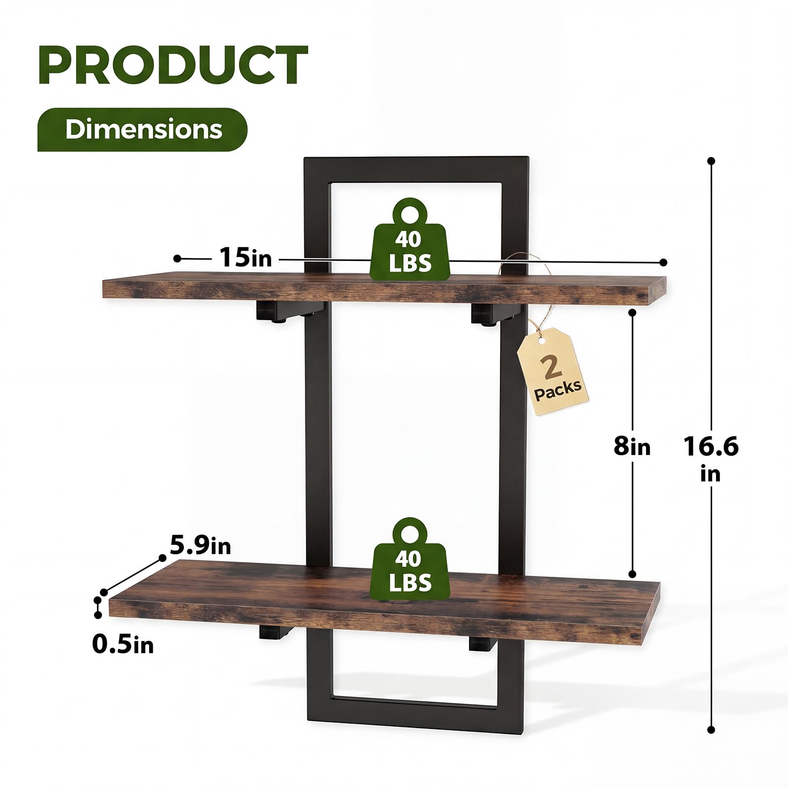 bamworld floating shelves closeup shows wood and iron frame durability.