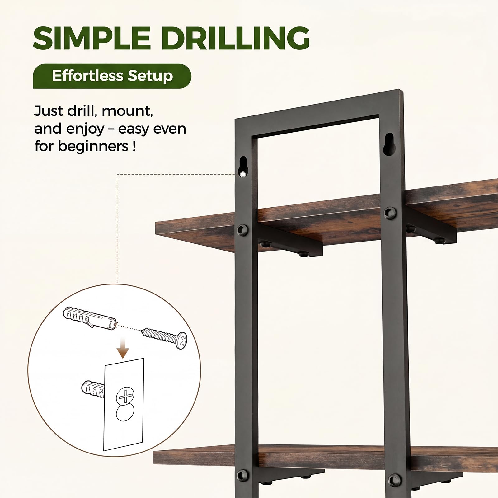 bamworld easy installation demonstrates wall mounting with included hardware.