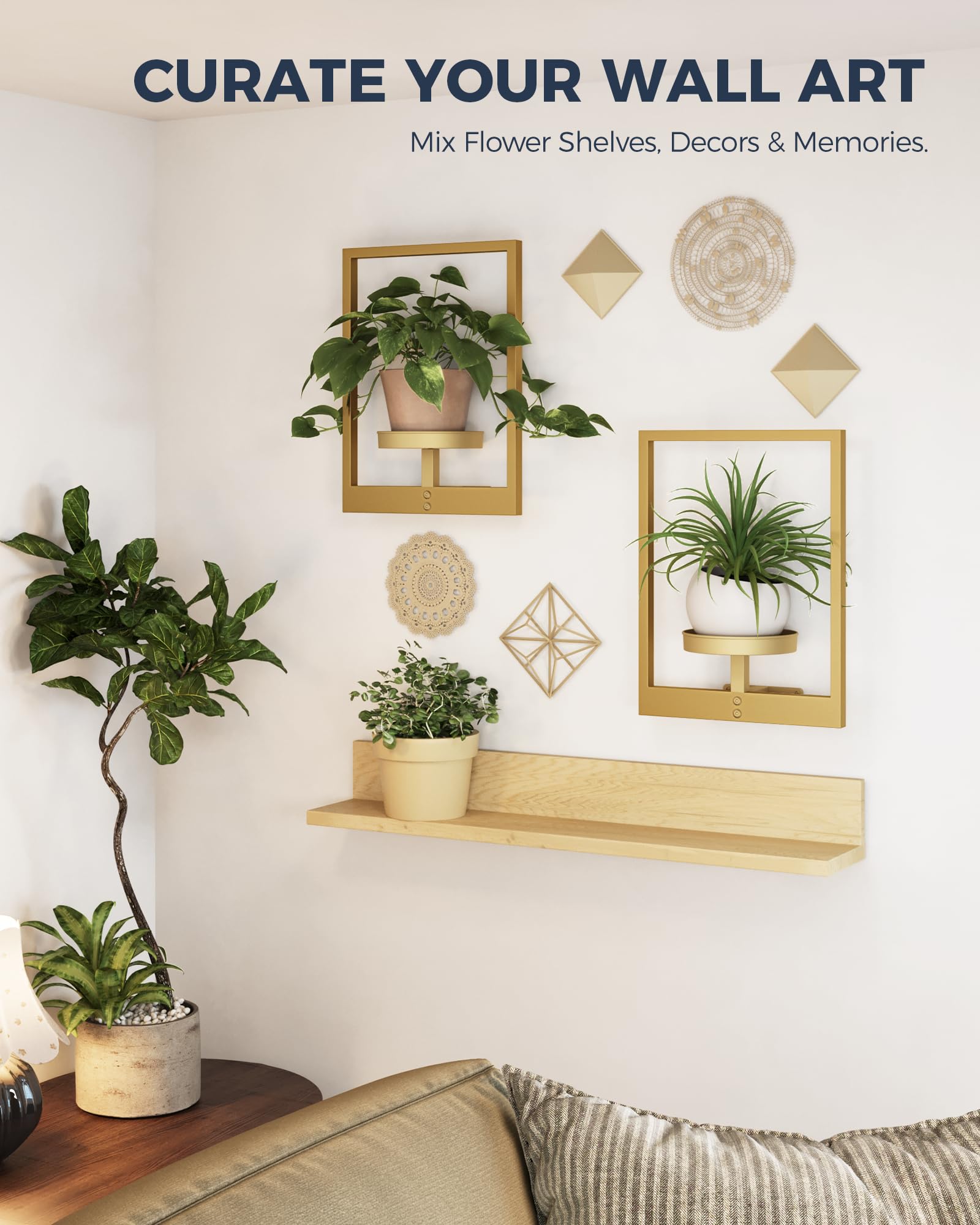Bamworld Gold window-sill display stand keeps herbs and greens within reach.