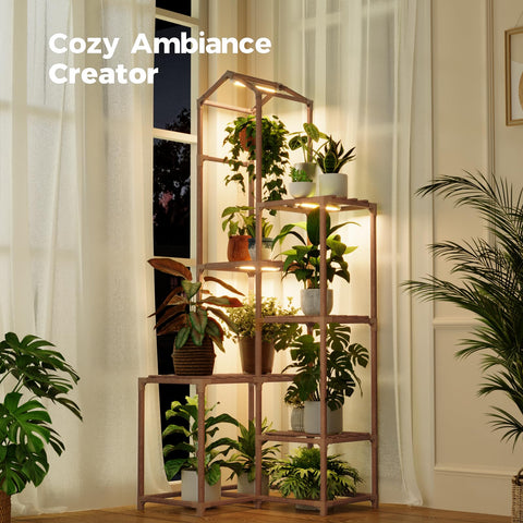 Bamworld grow light with 8 brightness levels highlighting a vibrant display