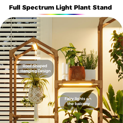 Bamworld grow-light stand offers eight brightness levels for customized plant care.