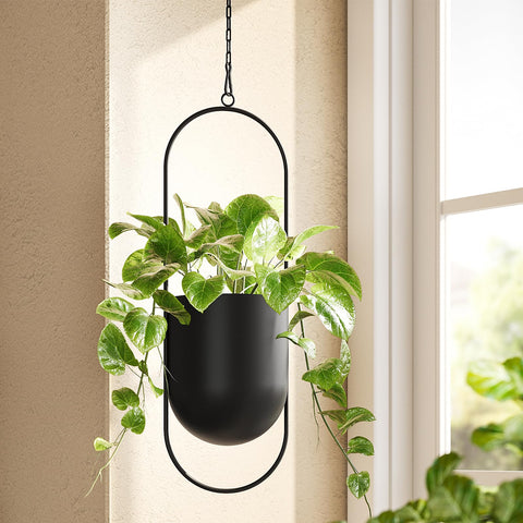 Bamworld 5.5 inch metal hanging planter for versatile indoor outdoor display