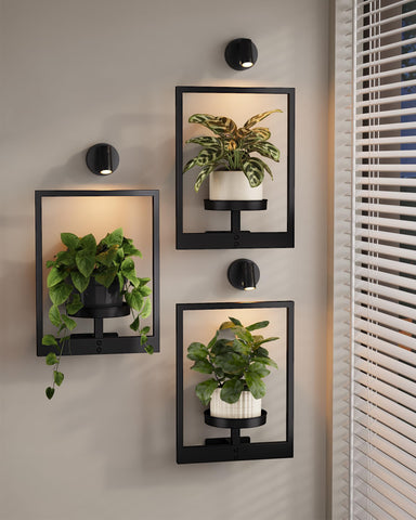 Bamworld hanging planter wall decor with integrated lights for stylish indoor display