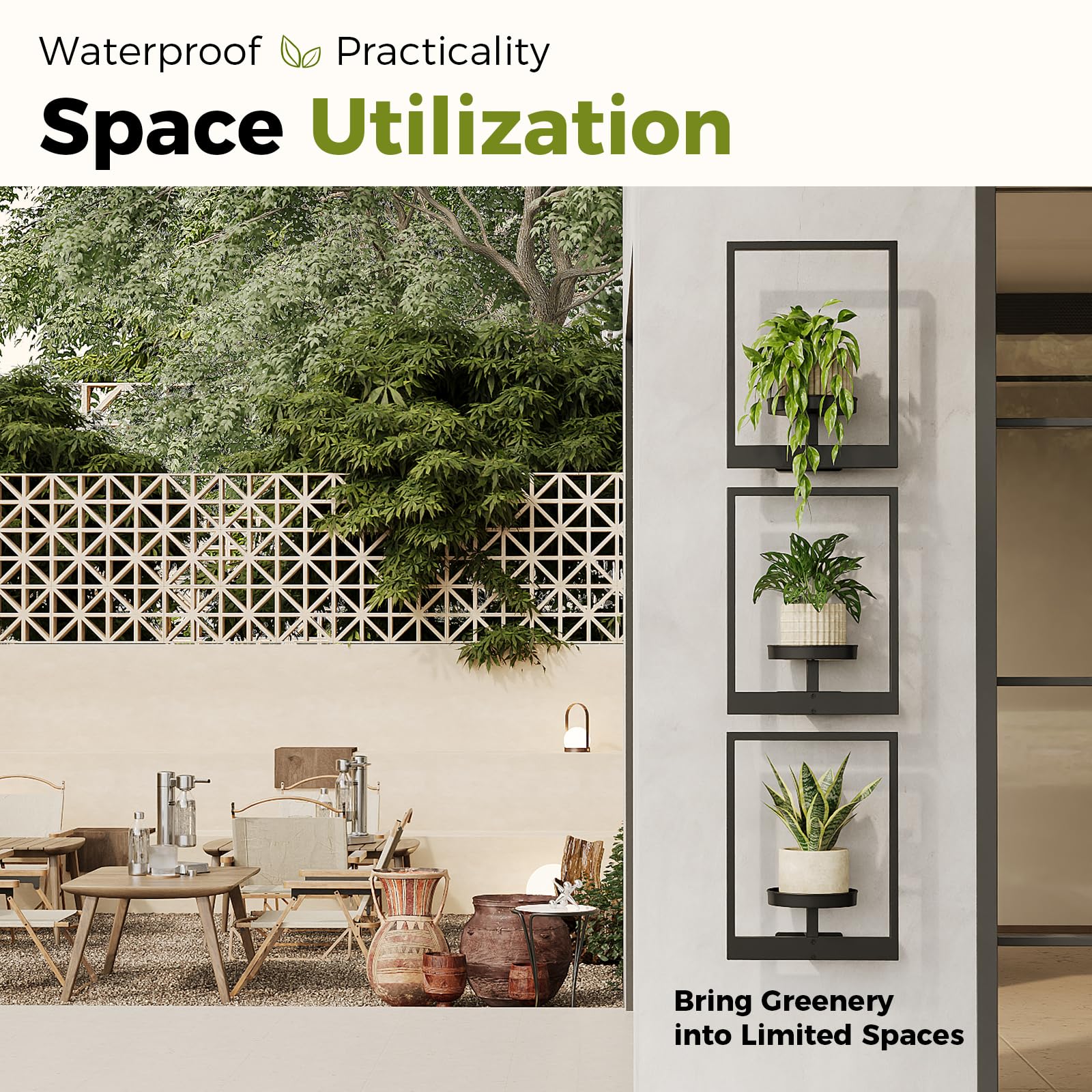 Bamworld hanging planters showcase plants on a window sill as a verdant focal point.
