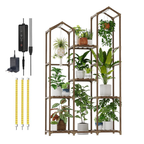 Bamworld indoor plant display enhances living room ambiance with warm lighting.