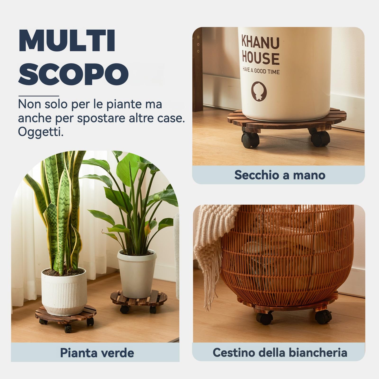 Bamworld indoor outdoor plant caddy demonstrates versatile everyday use.