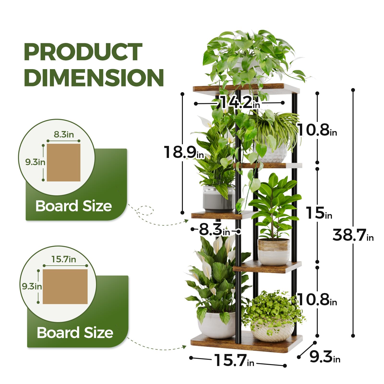 Bamworld indoor plant stand ideal for balconies, patios, and sunrooms.