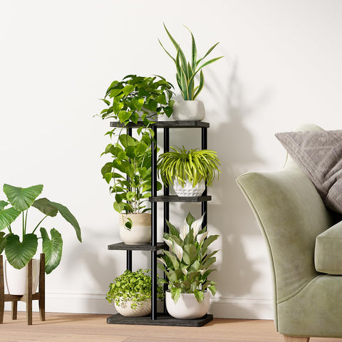 Bamworld indoor plant display stand keeps greenery organized and accessible.
